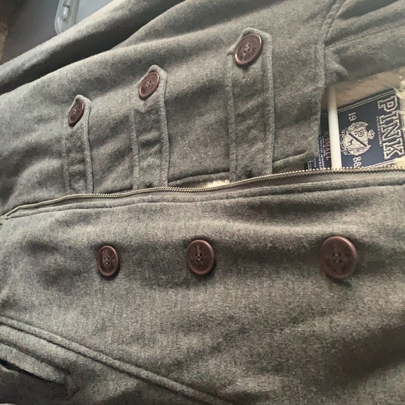 gray fur-buttoned Jacket - Picture 5 of 7